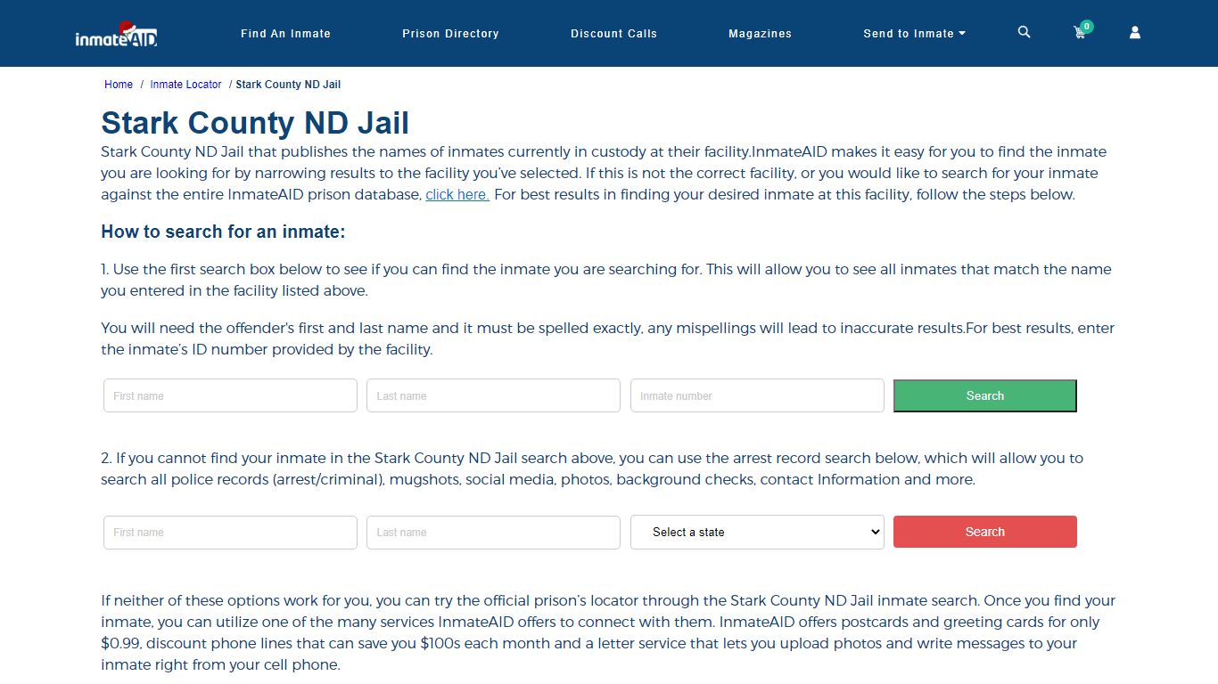 Stark County ND Jail - InmateAid